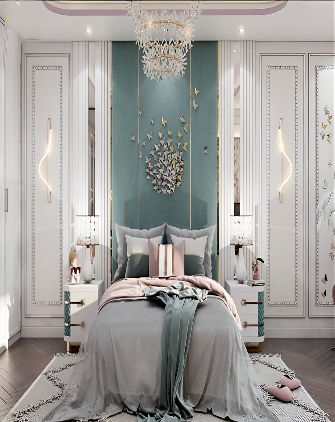 Rivka Modern Stylish Bed With High Back Panel ANGIE HOMES