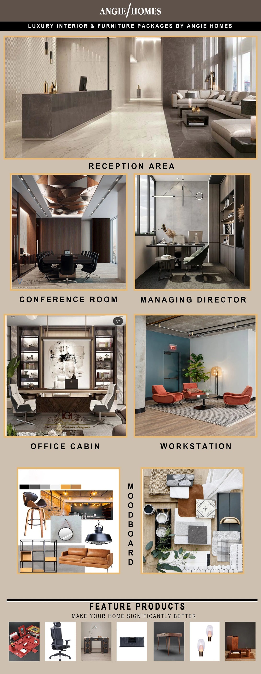Rose Luxury CEO Office Interior Design - Interior Solutions – ANGIE HOMES