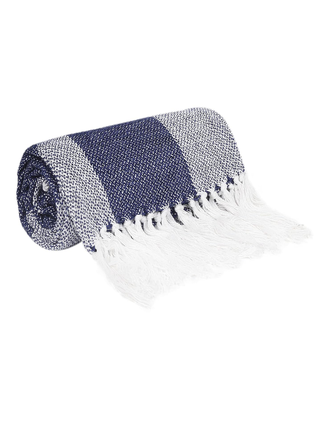 SUNNIVA BEST BLUE & WHITE THROW & BLANKET