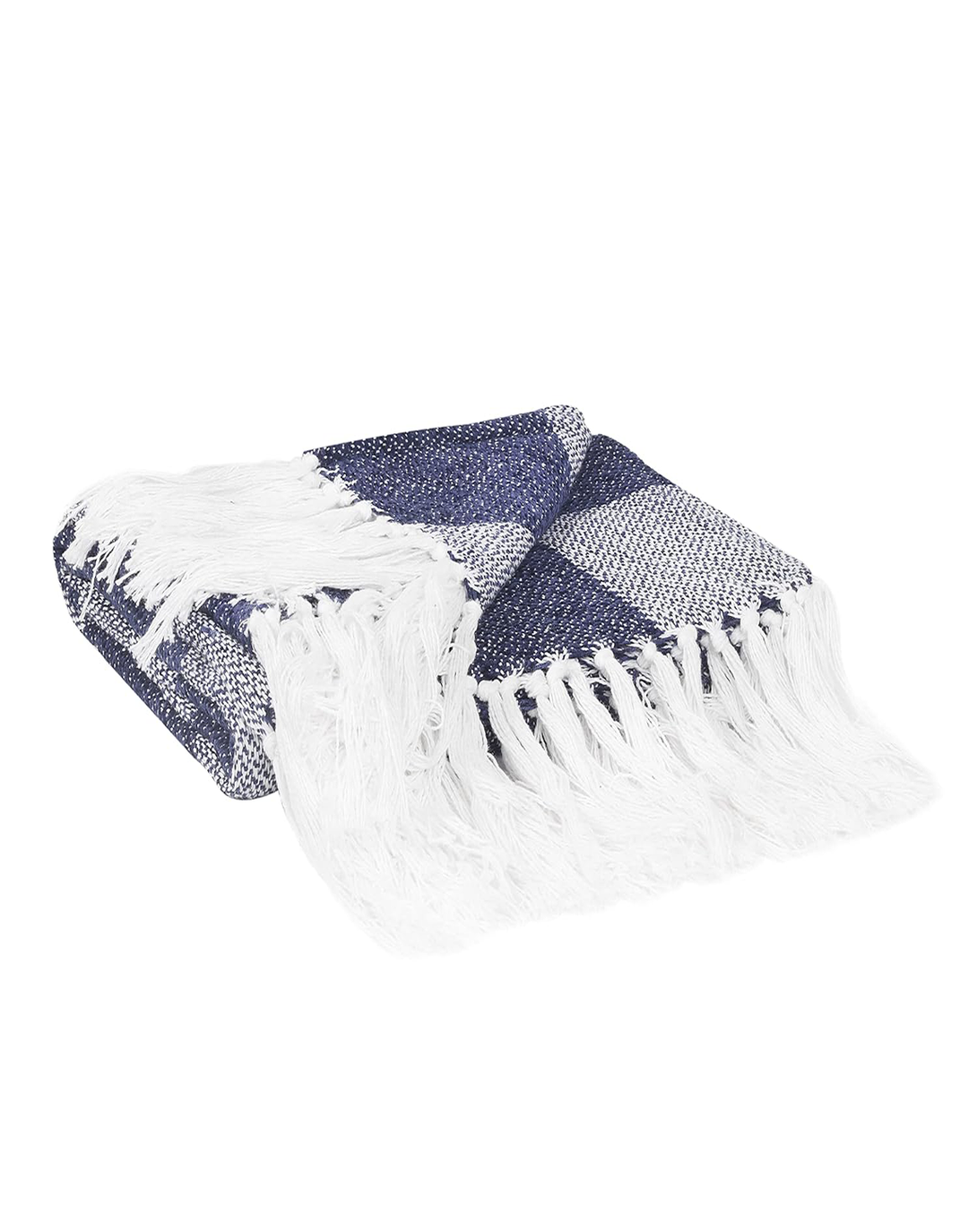 SUNNIVA BEST BLUE & WHITE THROW & BLANKET