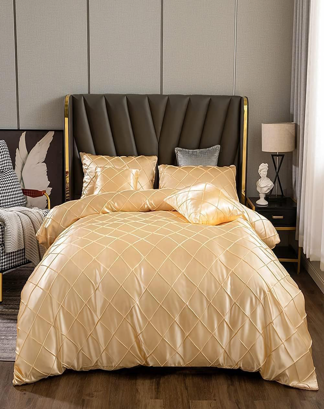 SWAN LINEN BED SET (SET OF 4) ANGIE HOMES