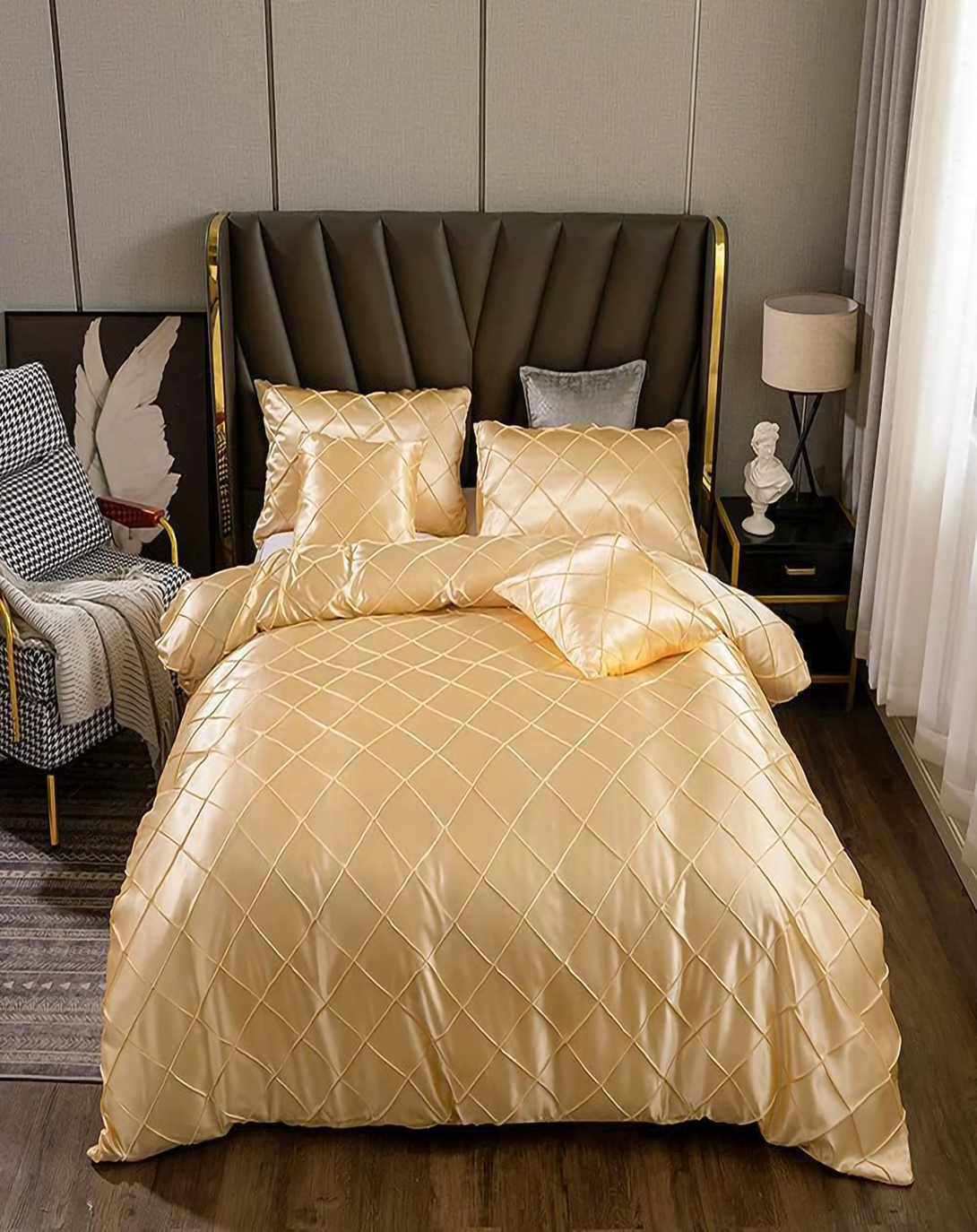 SWAN LINEN BED SET (SET OF 4) ANGIE HOMES