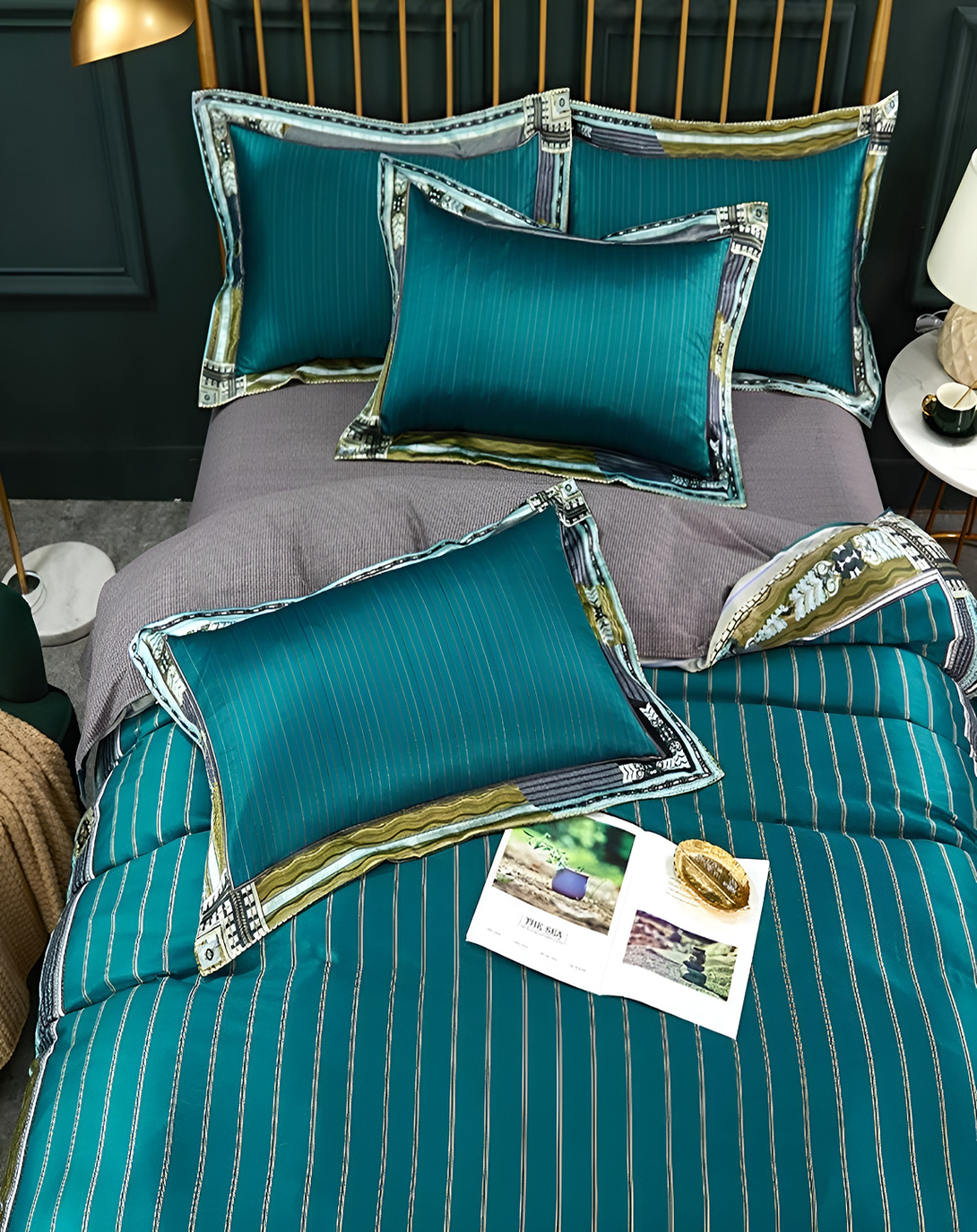 SWAN LINEN  BED SET (SET OF 4) ANGIE HOMES