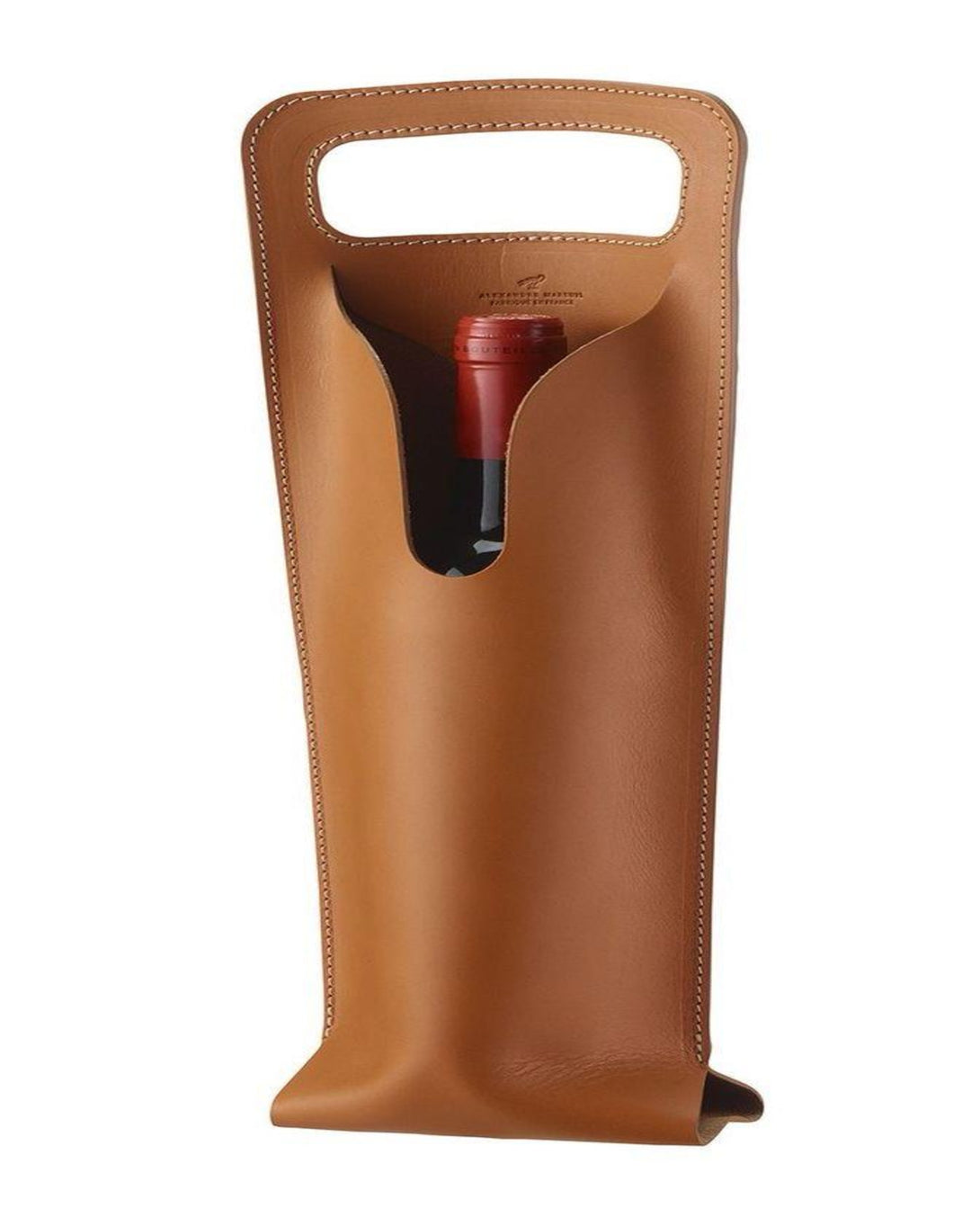 Saddle Leather Wine Bottle Holder ANGIE HOMES