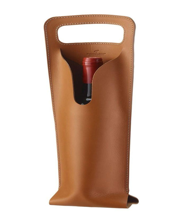 Saddle Leather Wine Bottle Holder ANGIE HOMES