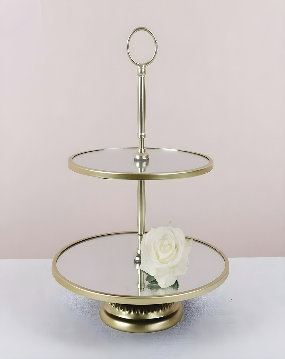 Sandy Cake Tray Rose Golden Serverware