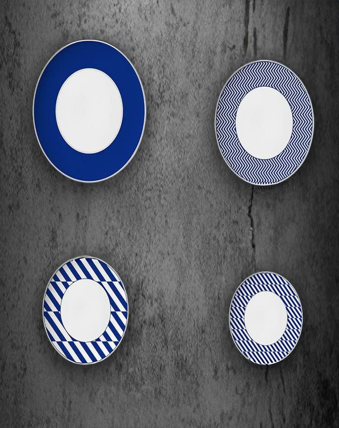 Savu Blue Geometric Plates Set