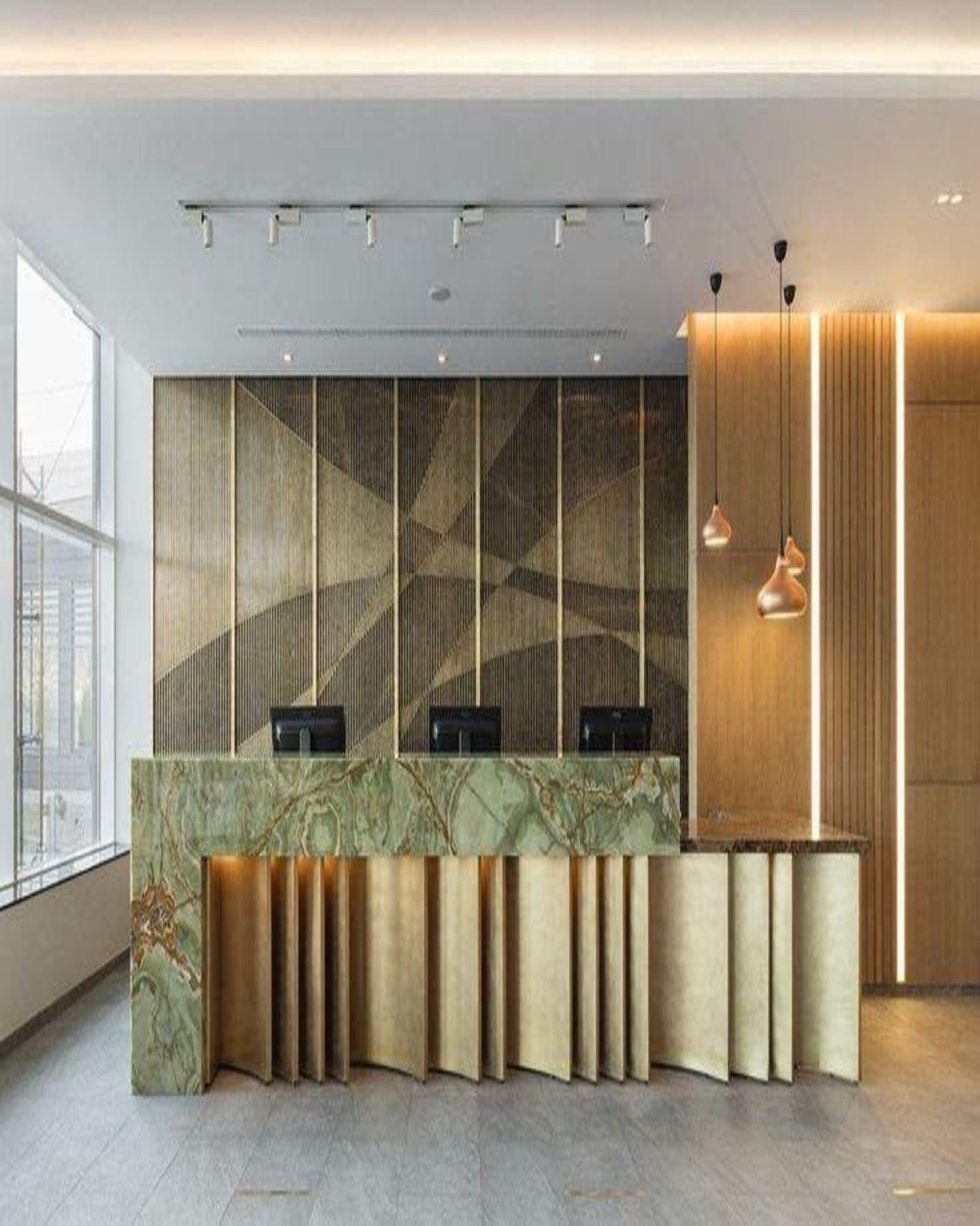 Modern Sculptural Luxury Reception Desk - Angie Homes – ANGIE HOMES