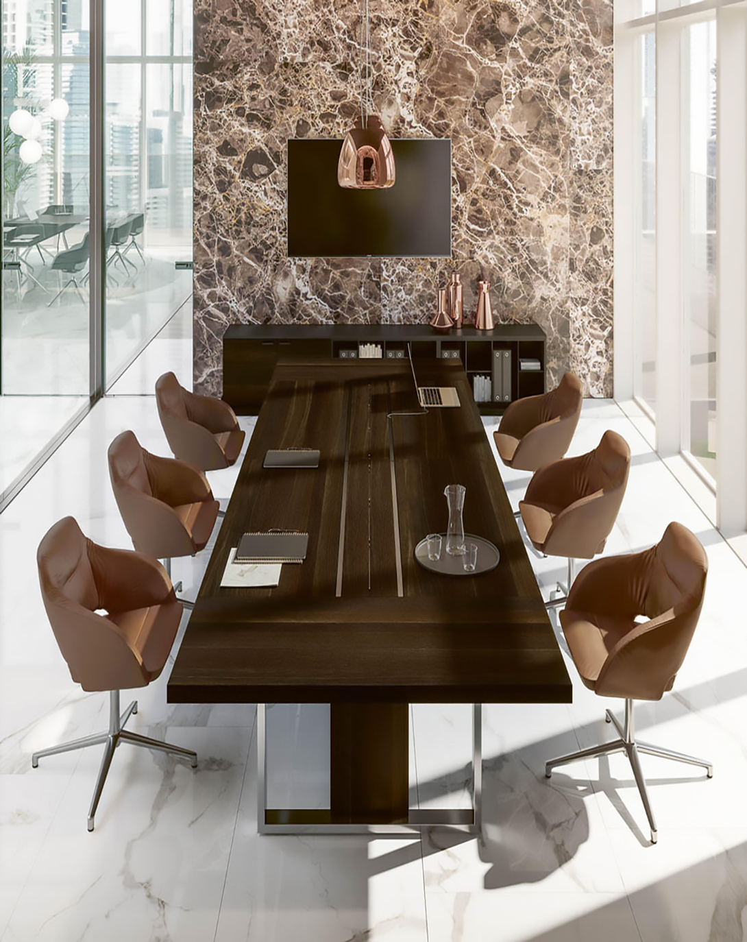 Sev Brown Conference Table | 6 Person Conference Table ANGIE HOMES