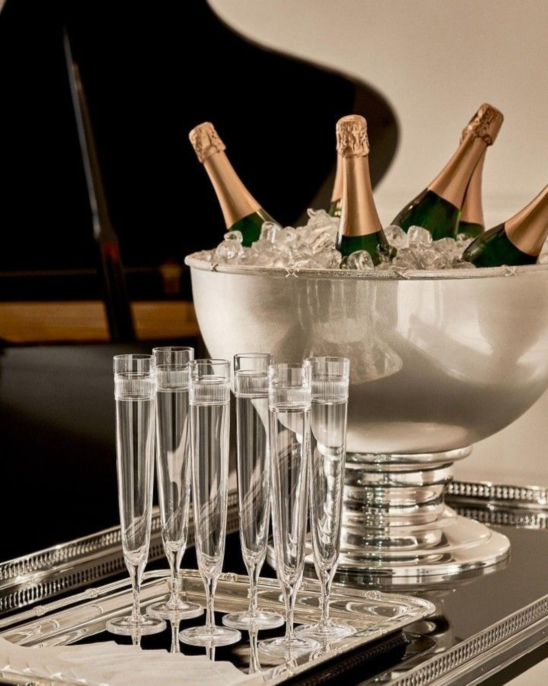 Sheen Transitional Silver Champagne Collar ANGIE HOMES