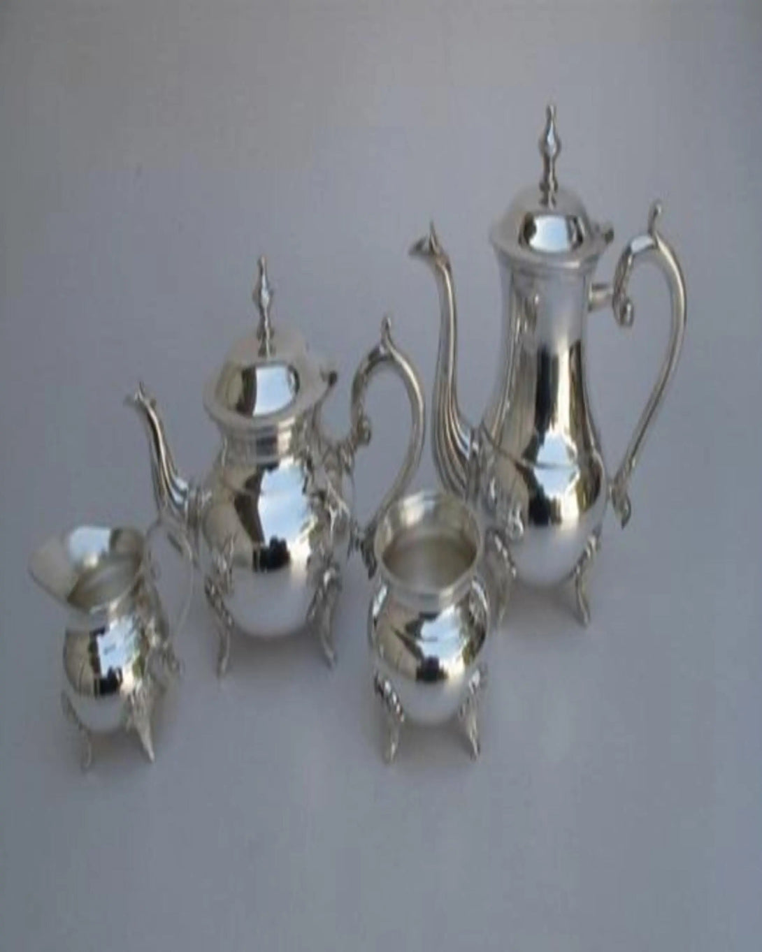 Shia Silver Pleated Luxury Tea Set ANGIE HOMES