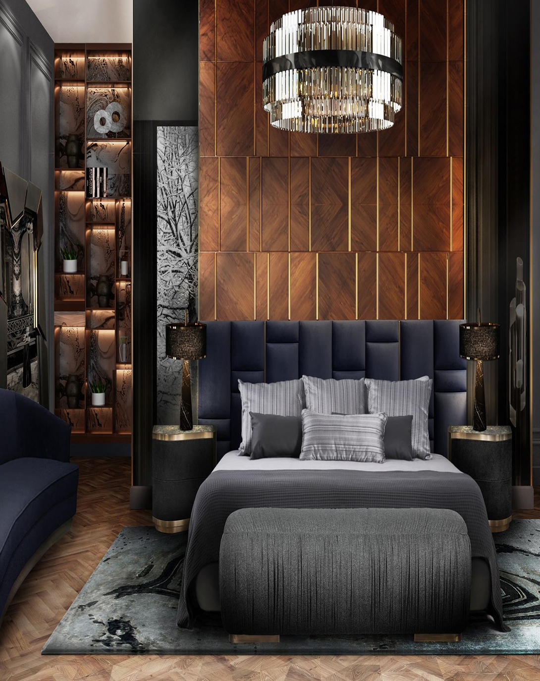 Shiara Quilted Head Board With Low Bed ANGIE HOMES