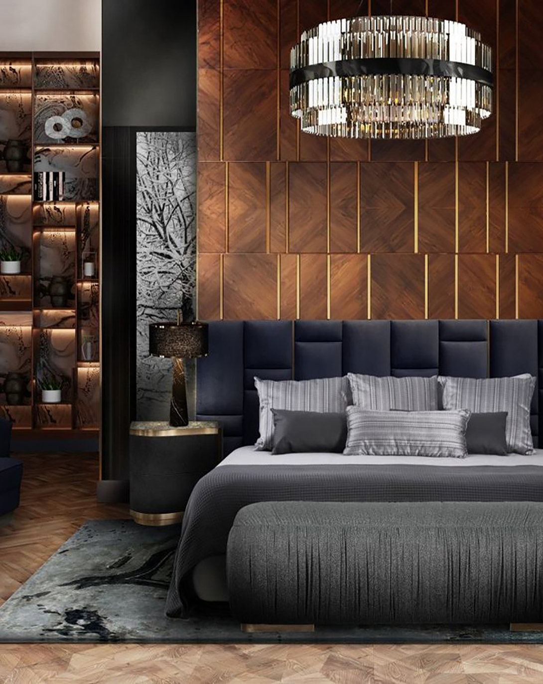 Shiara Quilted Head Board With Low Bed ANGIE HOMES