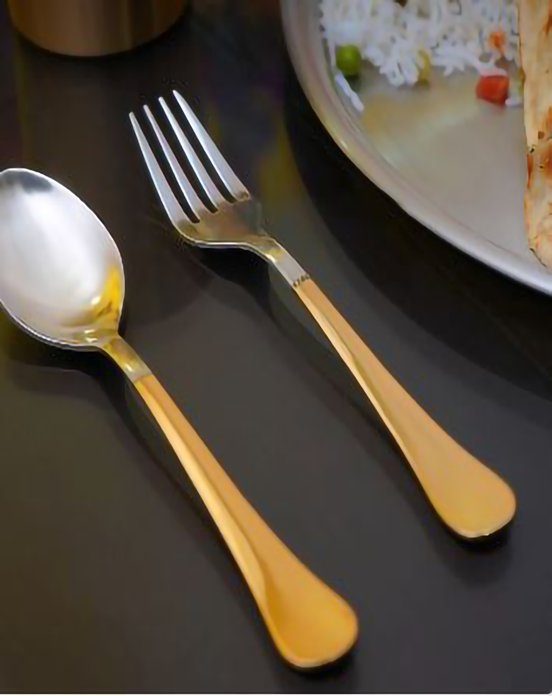Silence Gold and Silver Finish Cutlery Set - Angie Homes Serverware