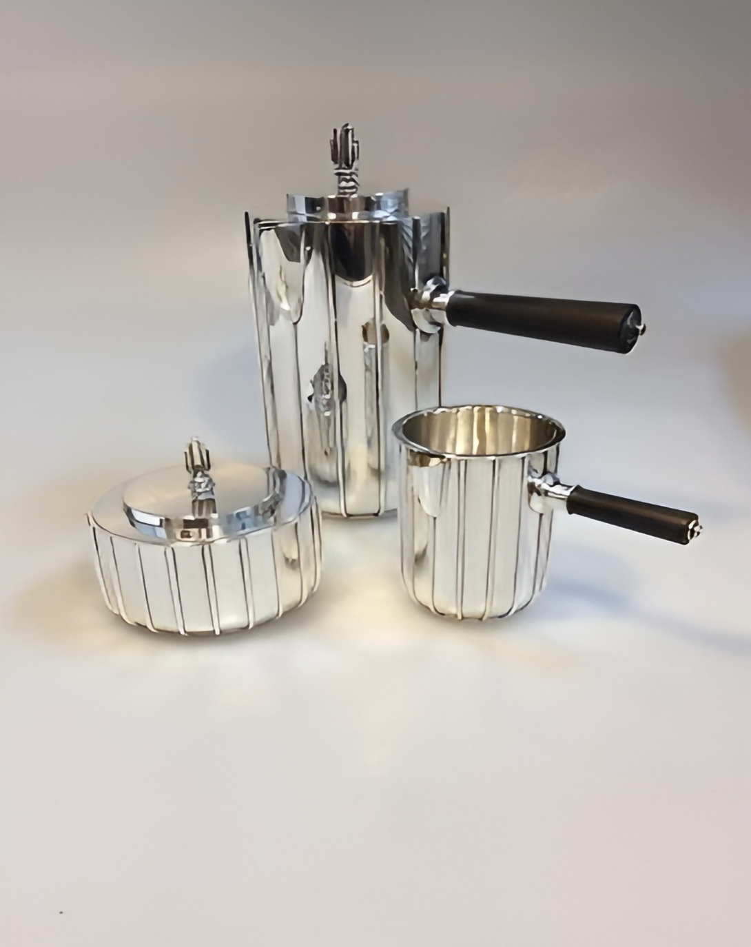 Silver Finish Tea Set Serverware - Angie India Serverware ANGIE HOMES