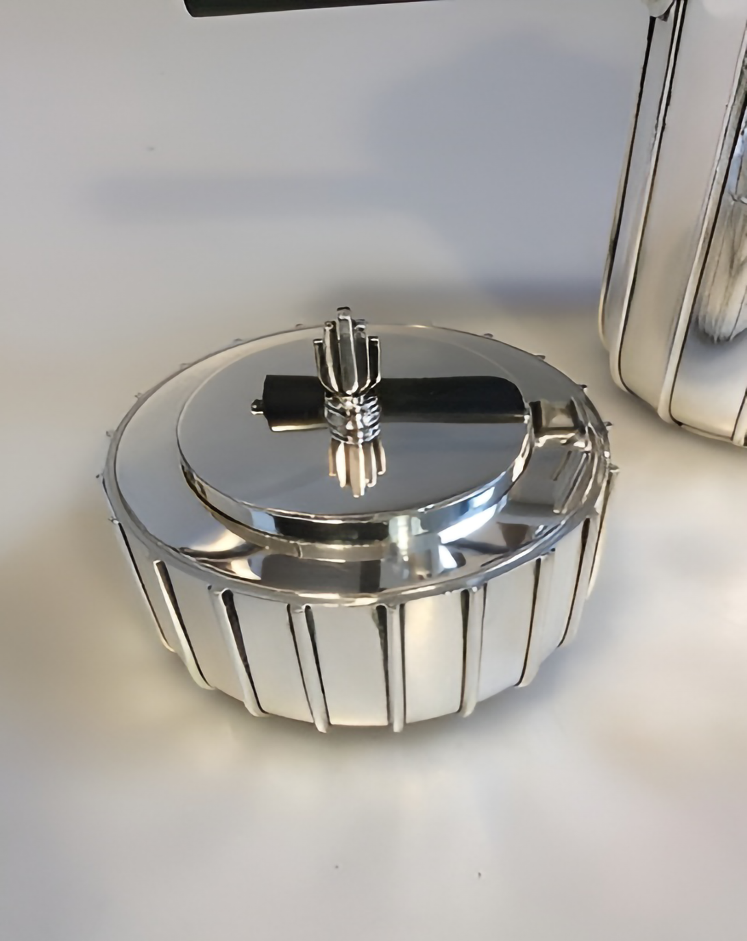 Silver Finish Tea Set Serverware - Angie India Serverware ANGIE HOMES