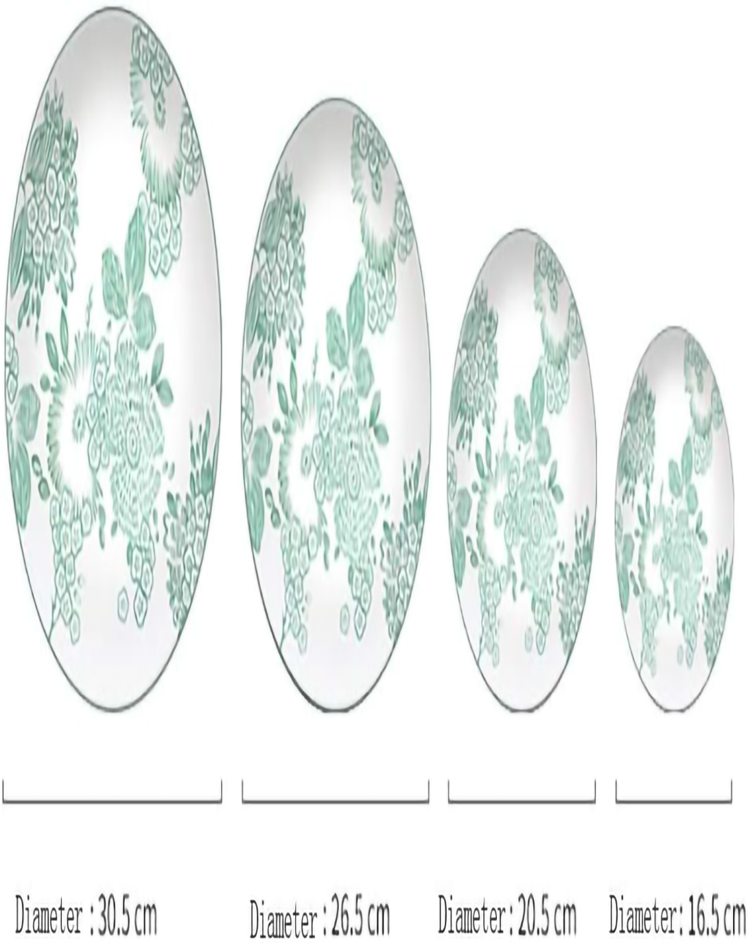 Sina Mint Green Leaf Plates Set