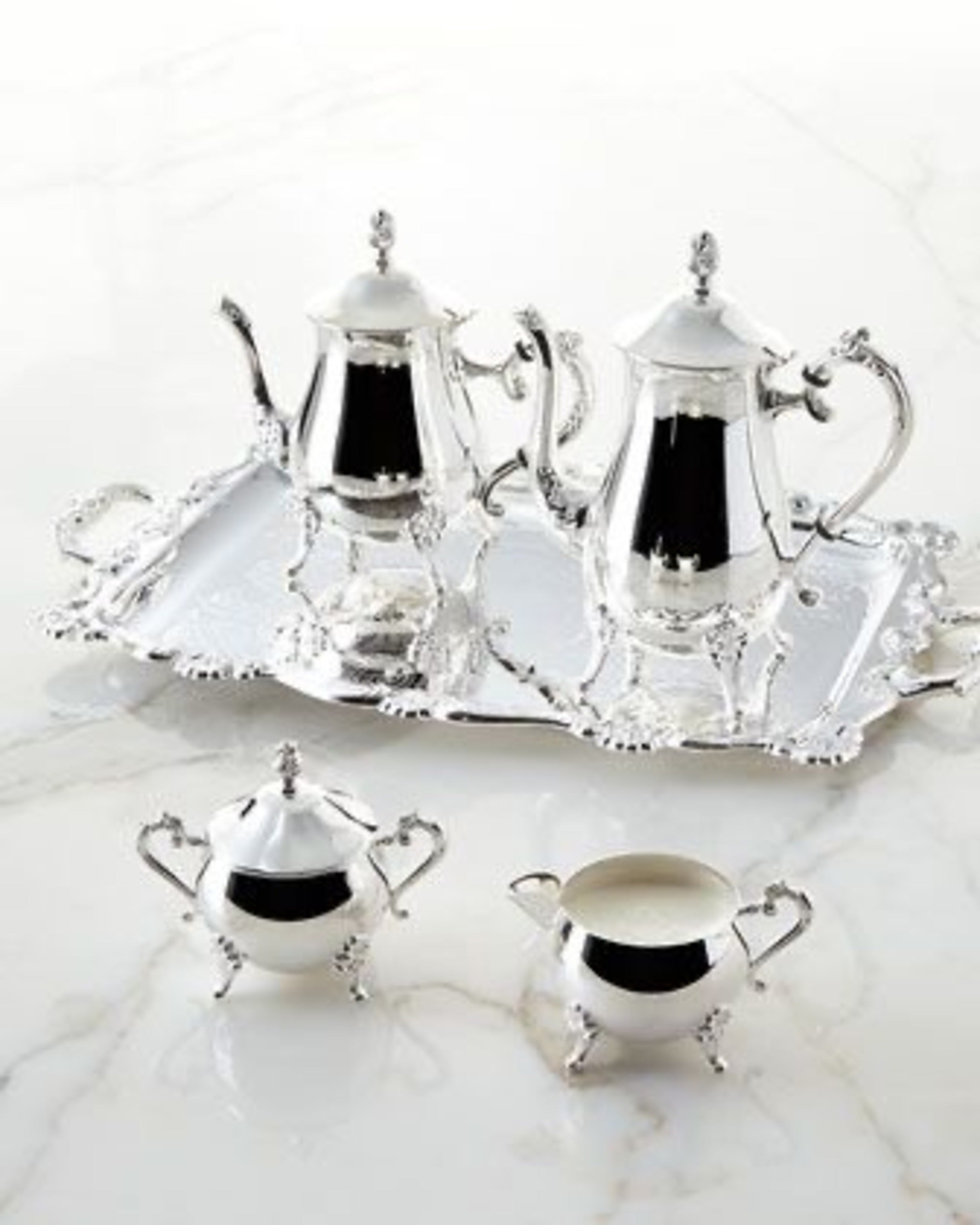 Sparkle Modern Silver Tea Set ANGIE HOMES