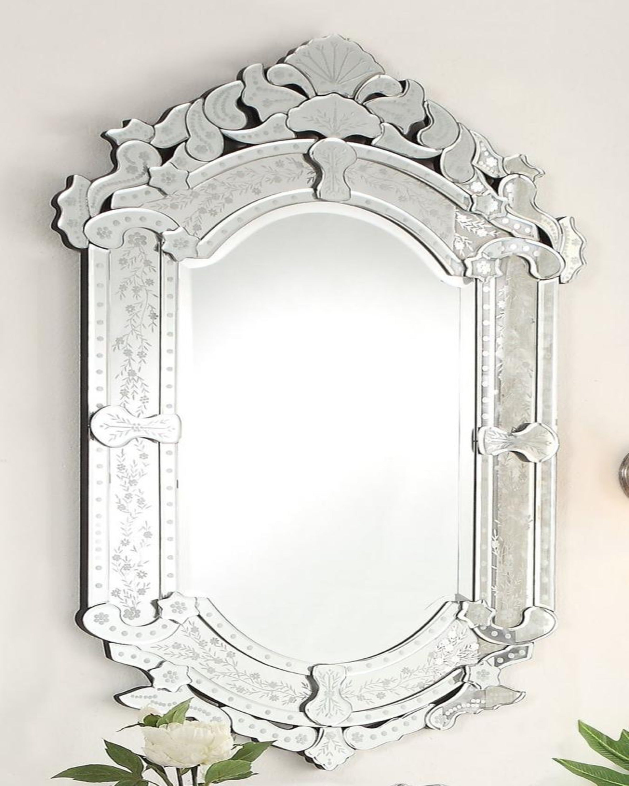 Sparkle Silver Square Leaf Mirrors ANGIE HOMES