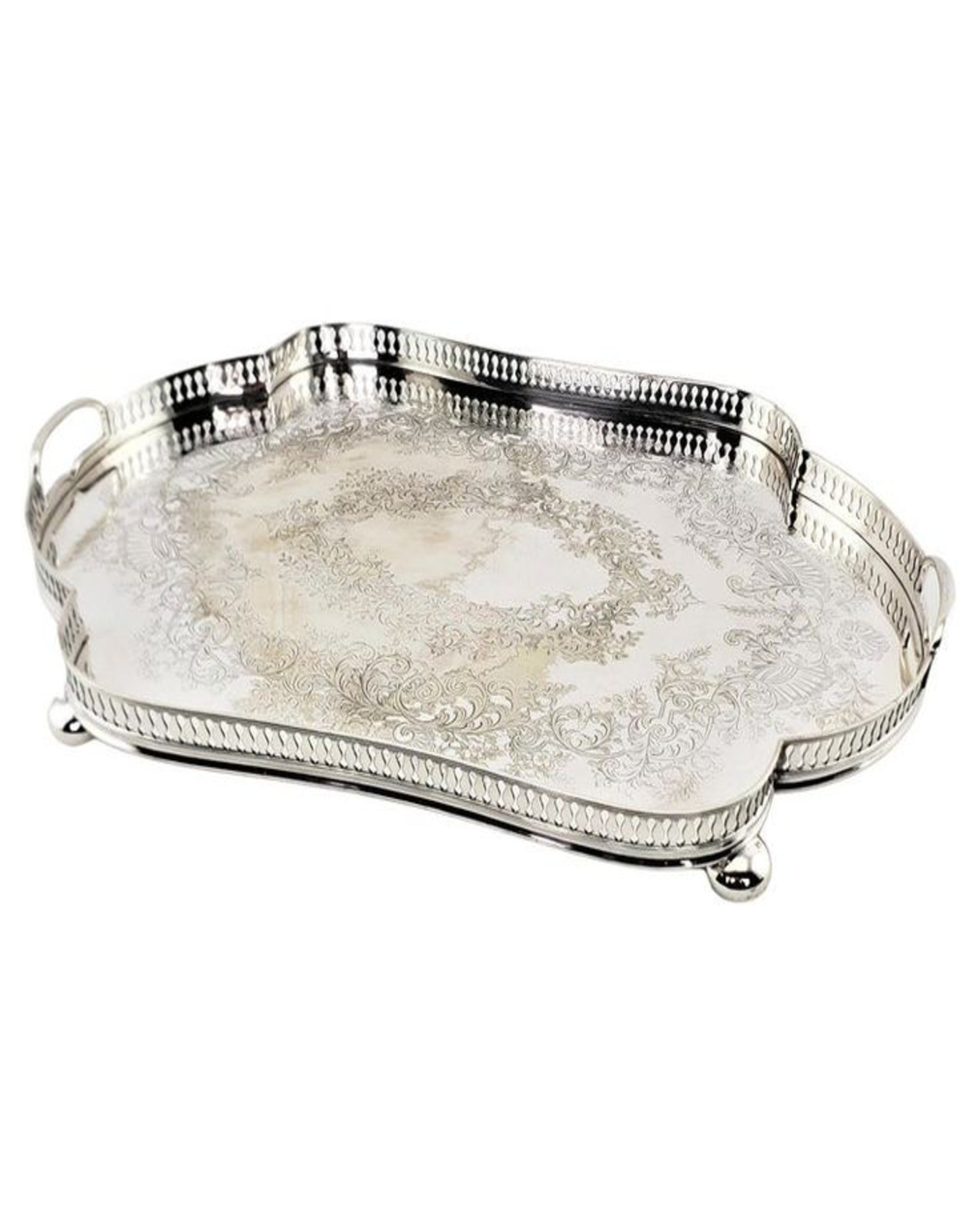 Sunrise Fusion Silver Plated Tray ANGIE HOMES