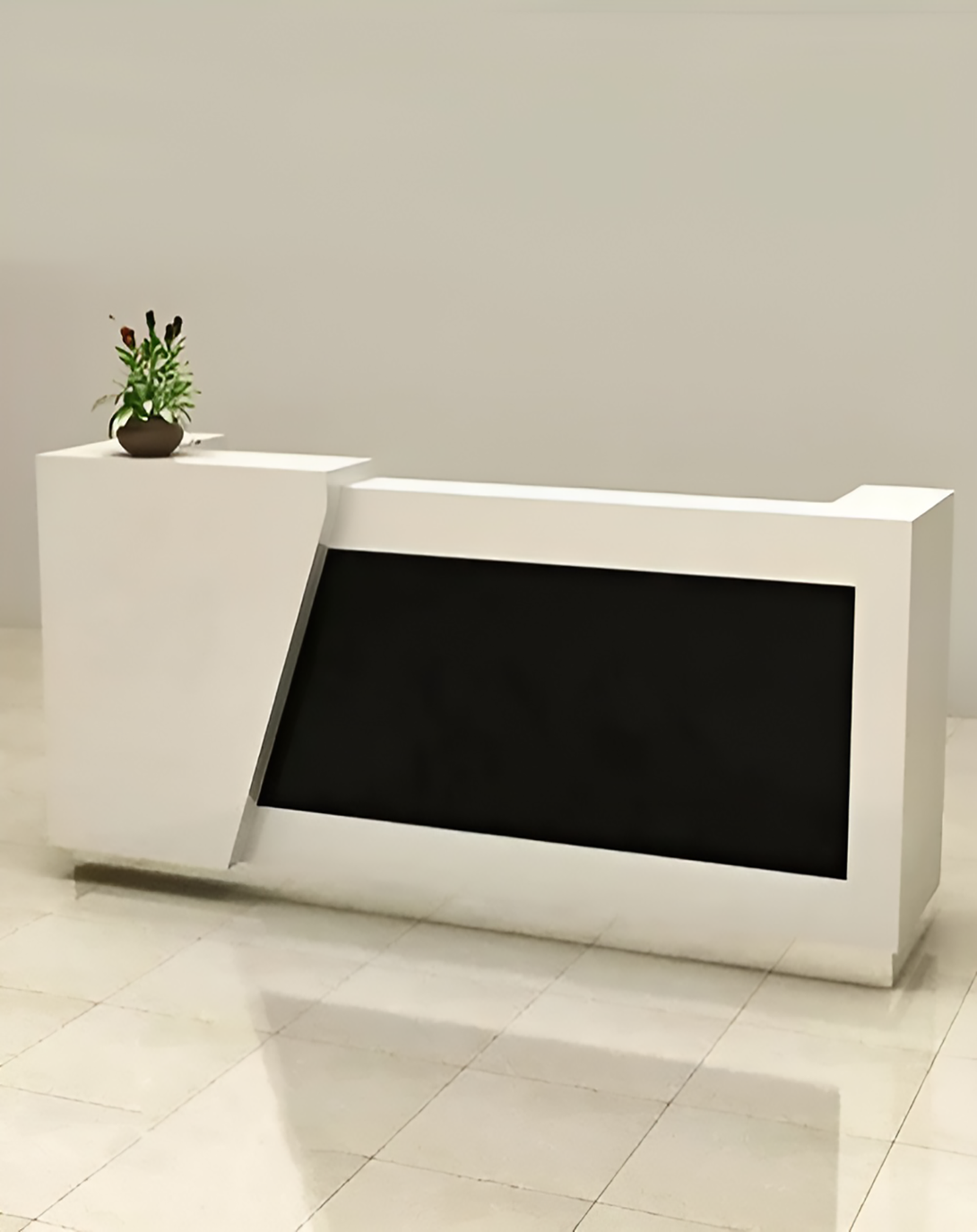 Sur Brown Reception Desk  Industrial Style Reception Desk