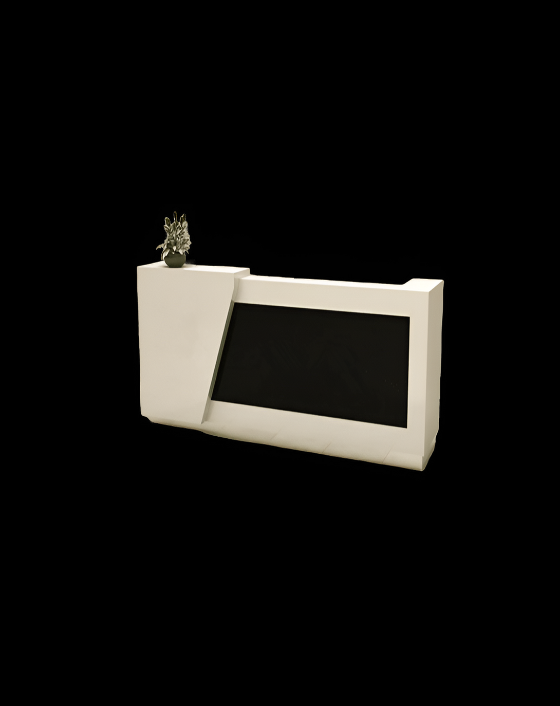 Sur Brown Reception Desk  Industrial Style Reception Desk