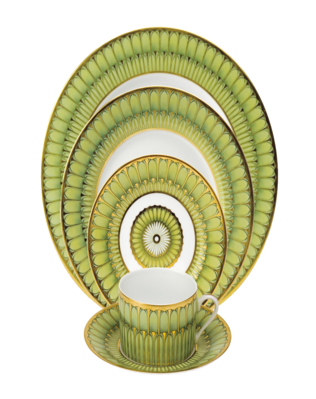 Symphony Lime Green Modern Dinner Set