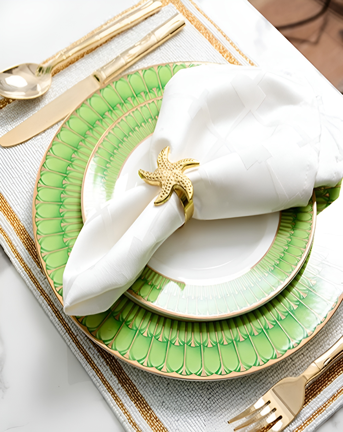 Symphony Lime Green Modern Dinner Set