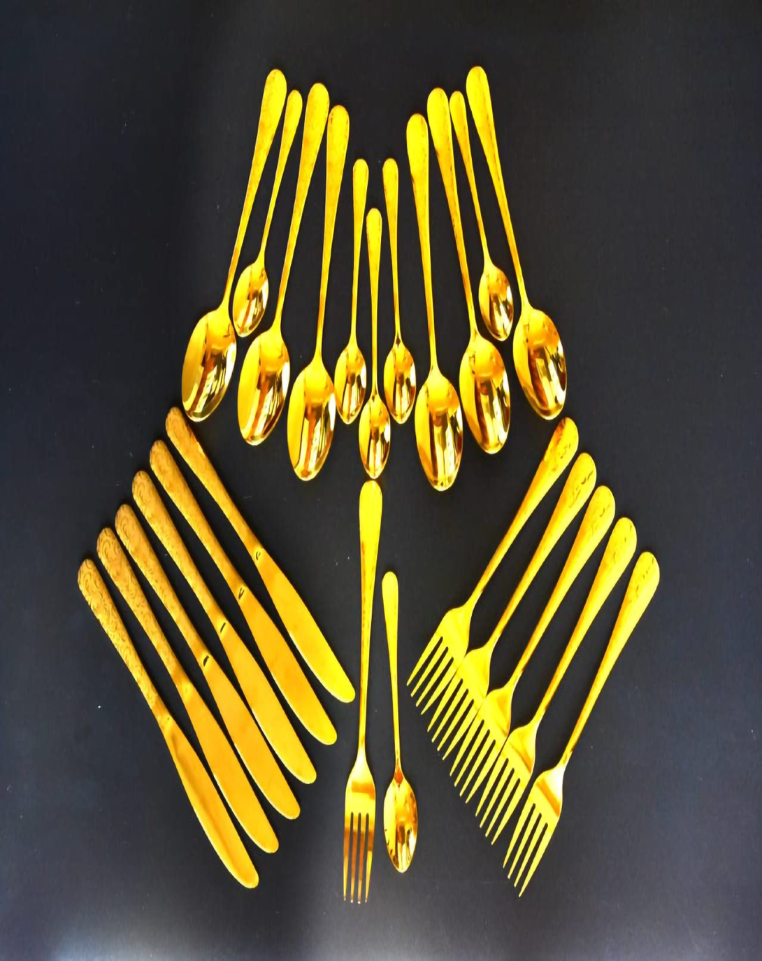 TEZZIN Gold Finish Cutlery Set