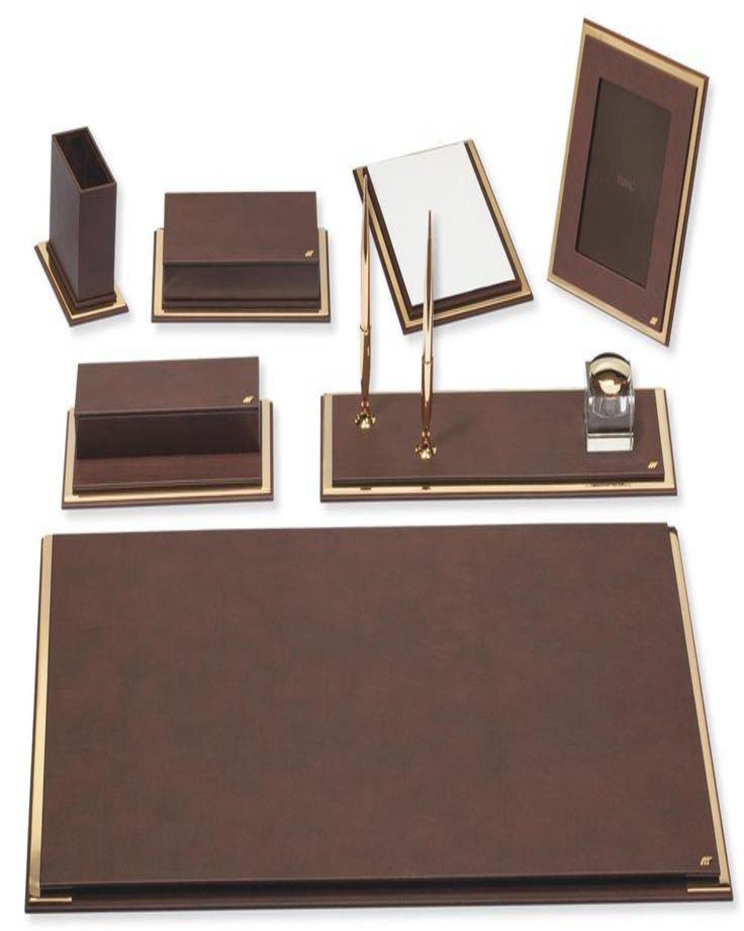 Tannery Stylish Leather Office Desk Set ANGIE HOMES