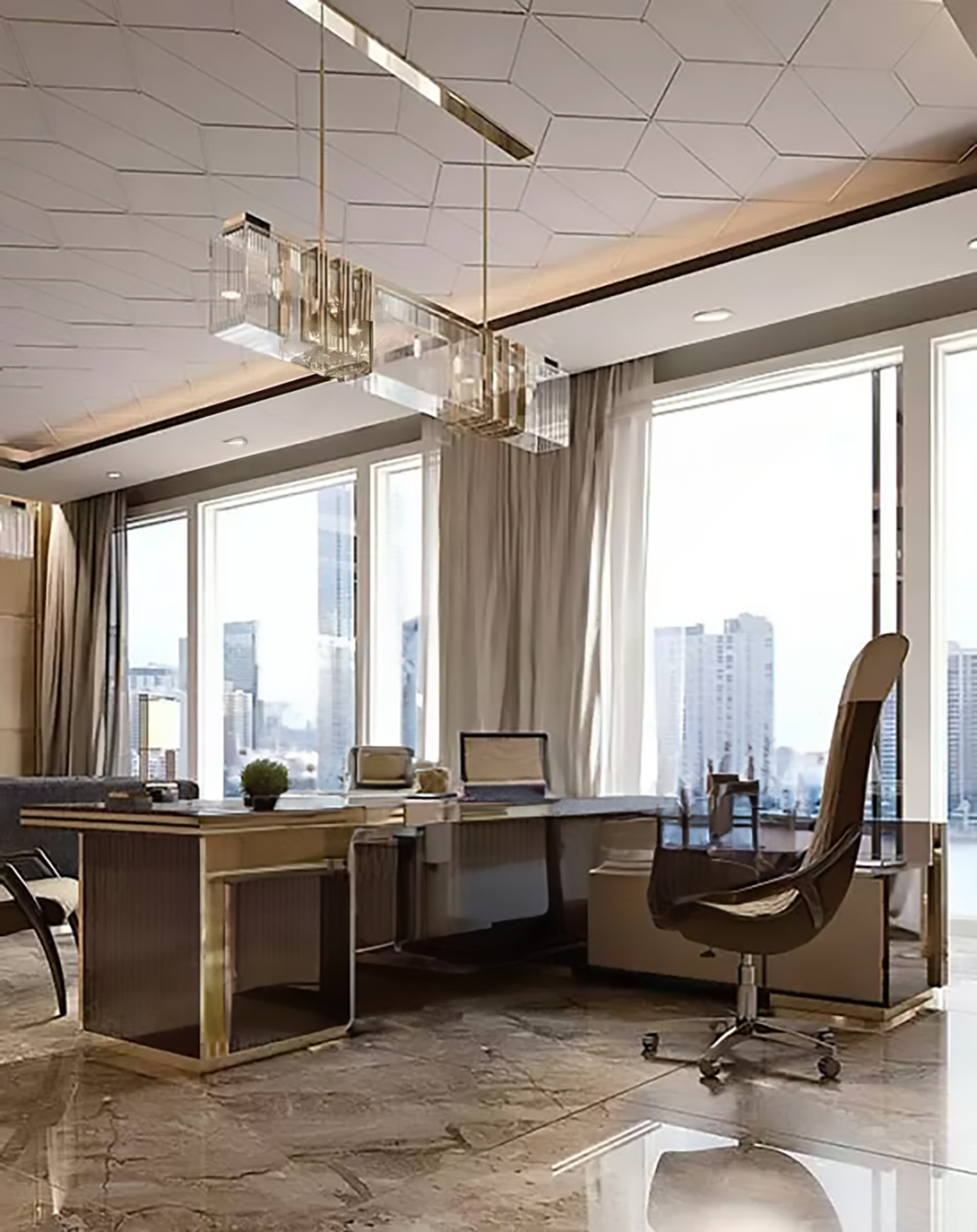 Tataa Brown Office Desk ANGIE HOMES