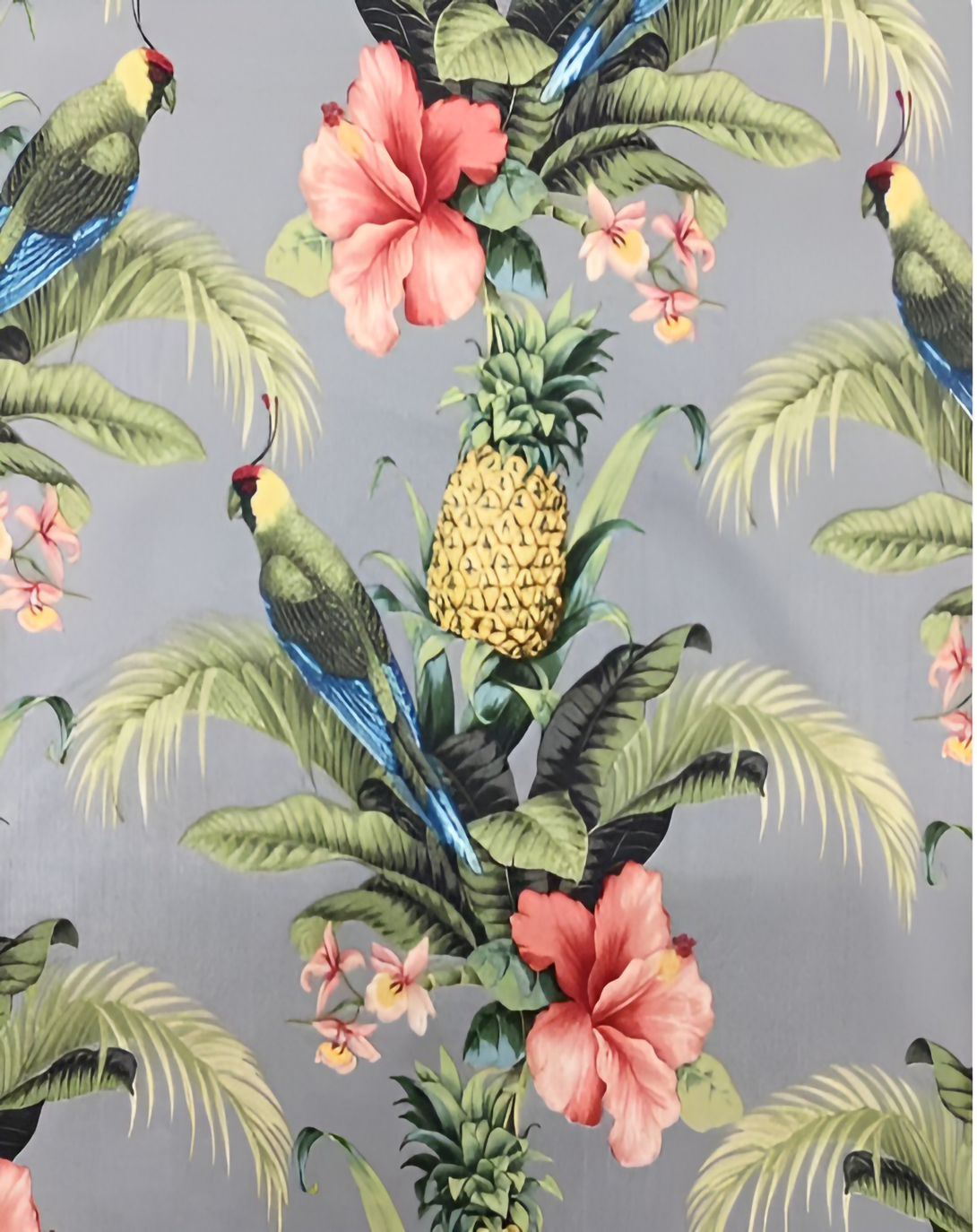 Teee Striped Chenille Grey Fabric