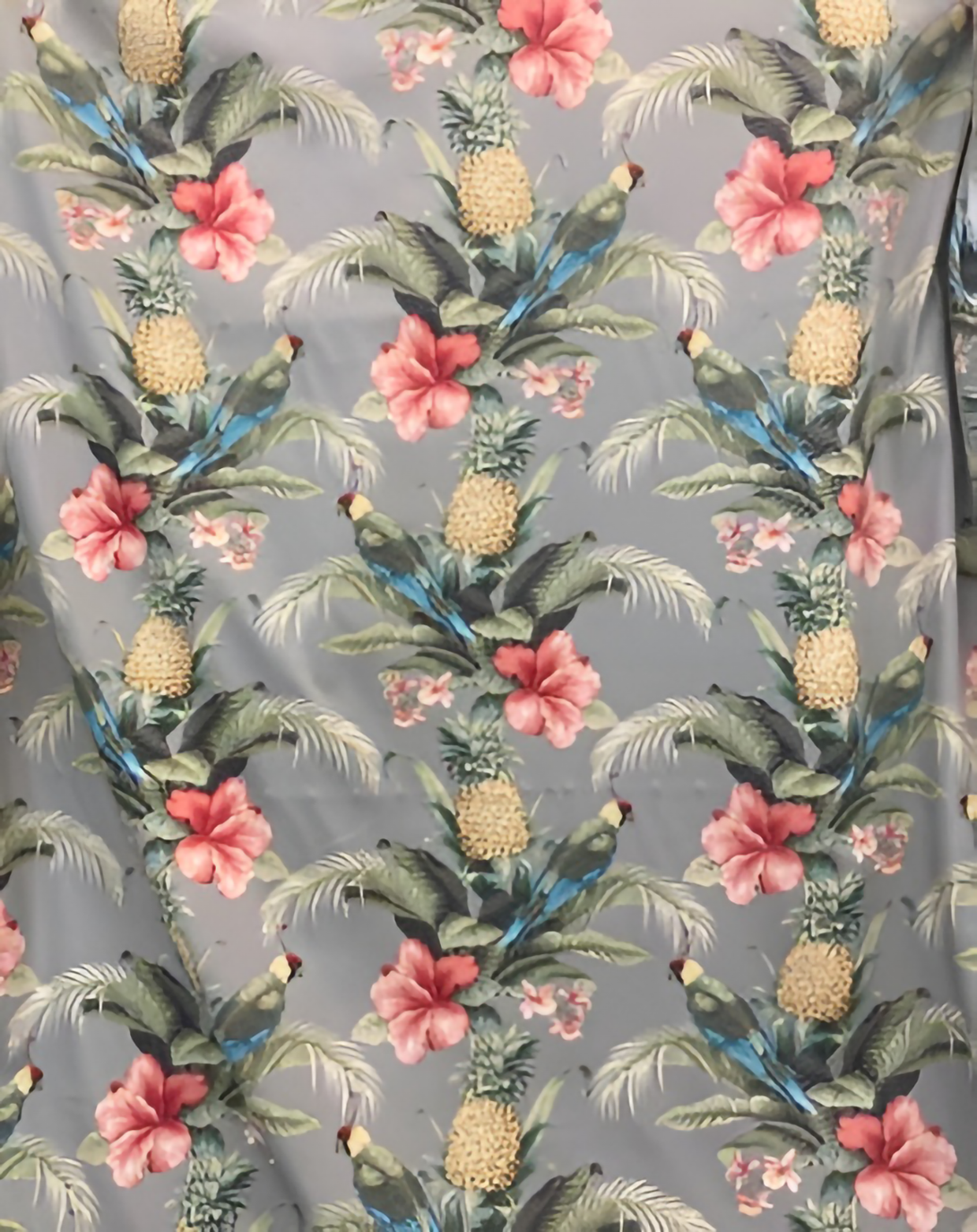 Teee Striped Chenille Grey Fabric