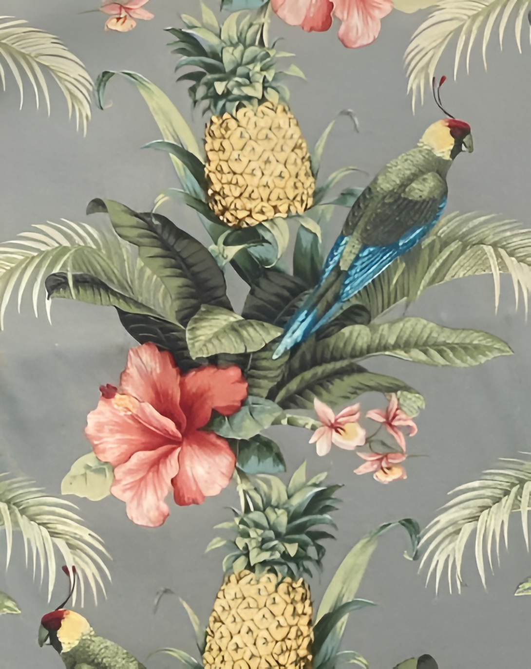 Teee Striped Chenille Grey Fabric