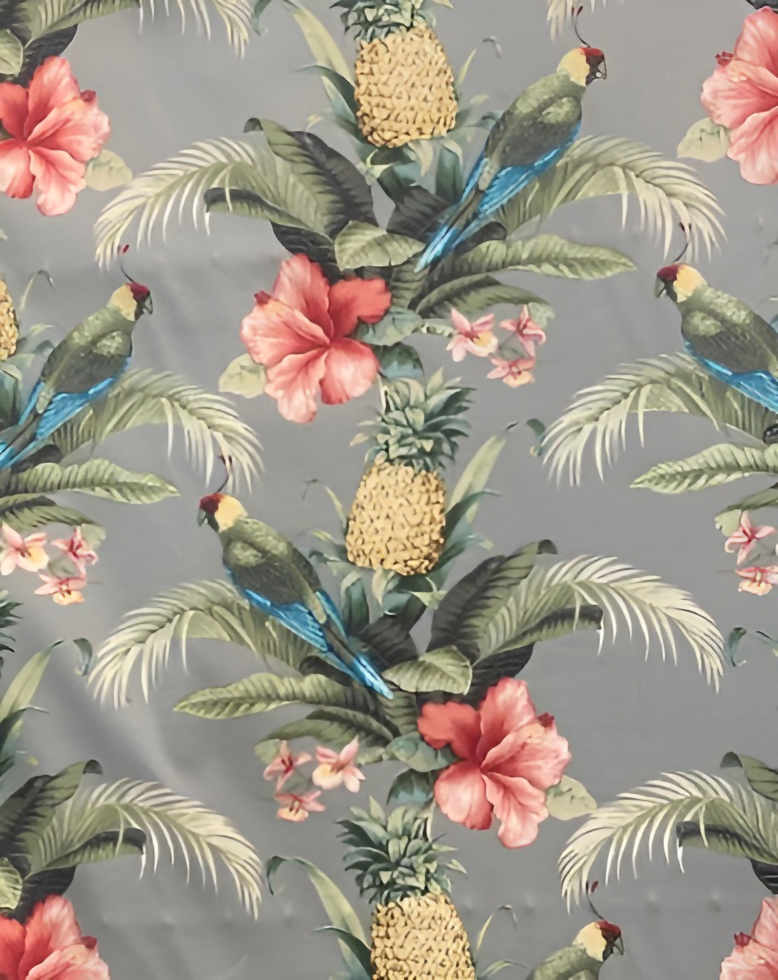 Teee Striped Chenille Grey Fabric