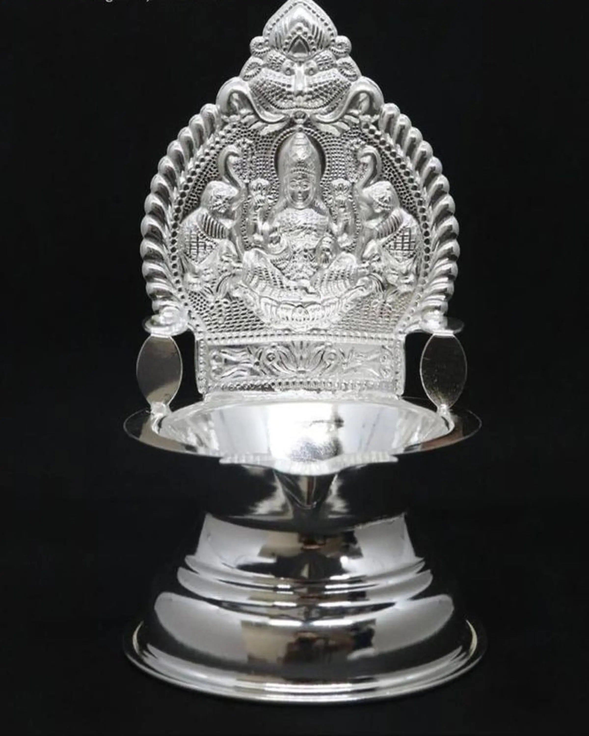 Tres Silver Plated Lakshmi Diya ANGIE HOMES