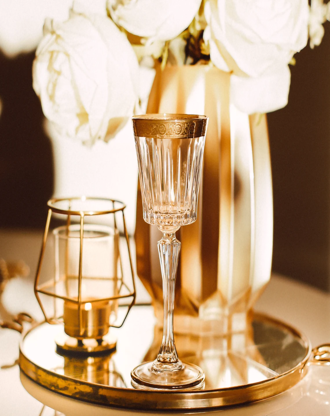 Trio Crystal Wine, Champagne, and Whiskey Glasses ANGIE HOMES