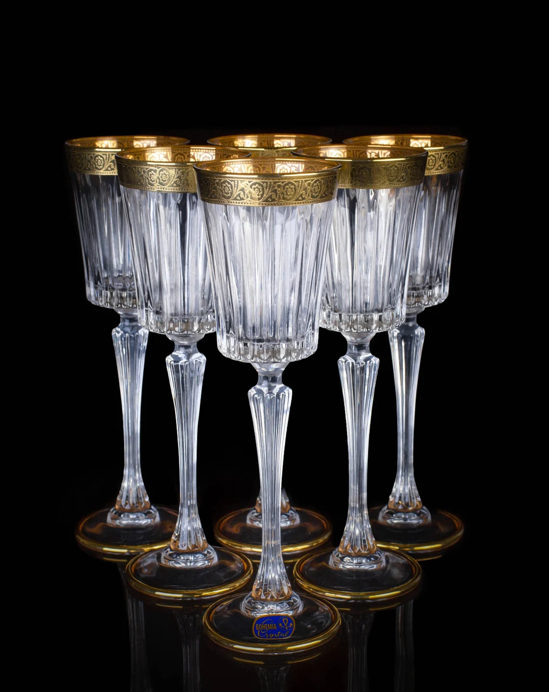 Trio Crystal Wine, Champagne, and Whiskey Glasses