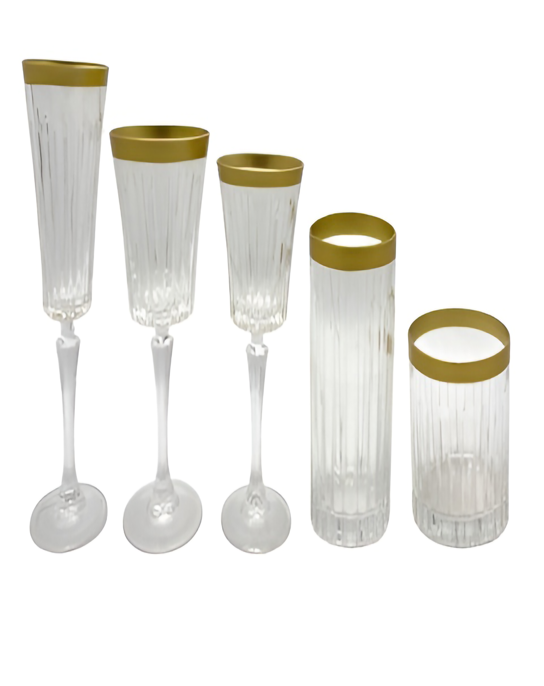 Trio Crystal Wine, Champagne, and Whiskey Glasses