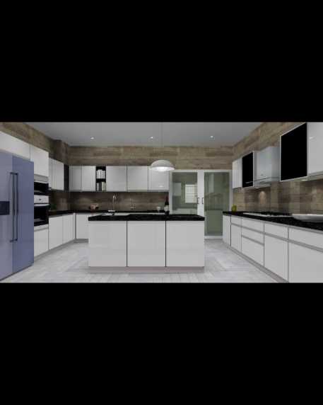 U shaped Modular Kitchen Jindal Stainless