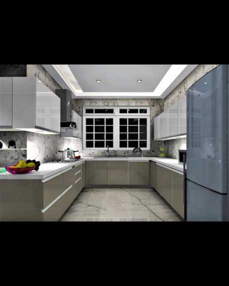 U shaped Modular Kitchen Jindal Stainless
