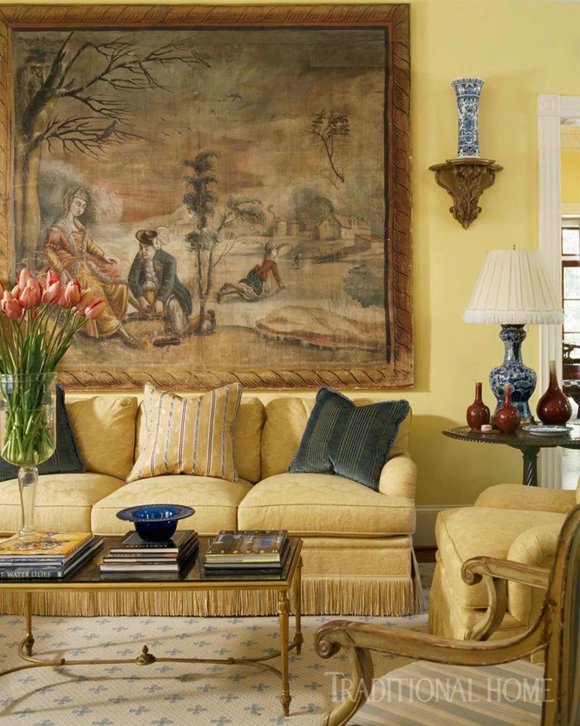 Venya Yellow Classic Sofa