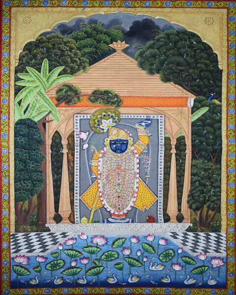 VISHNAVA PAINTING | Beautiful Shreenathji Painting ANGIE KRIPALANI DESIGN-ANGIE HOMES- ANGIES INDIA