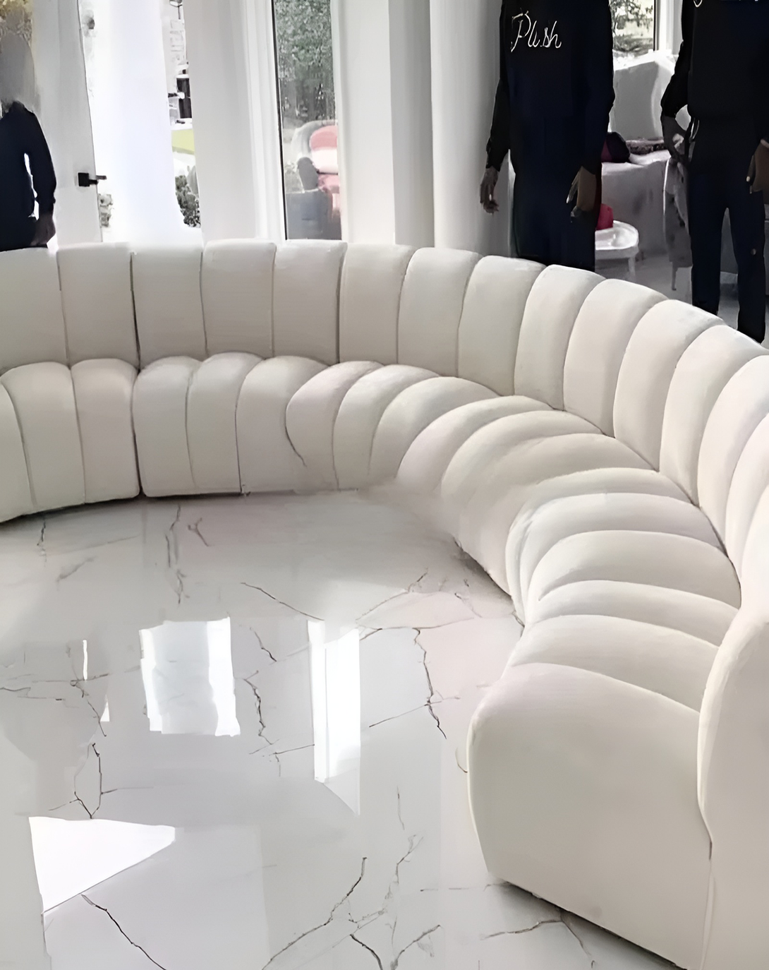 VelvetVerve L-Shaped Sofa