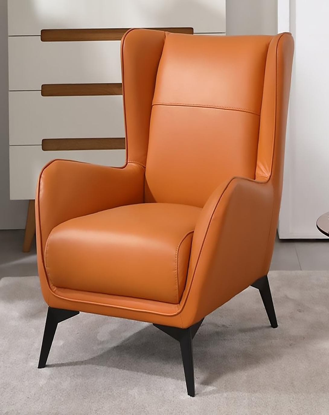 Vintage Charm Leather Armchair ANGIE HOMES