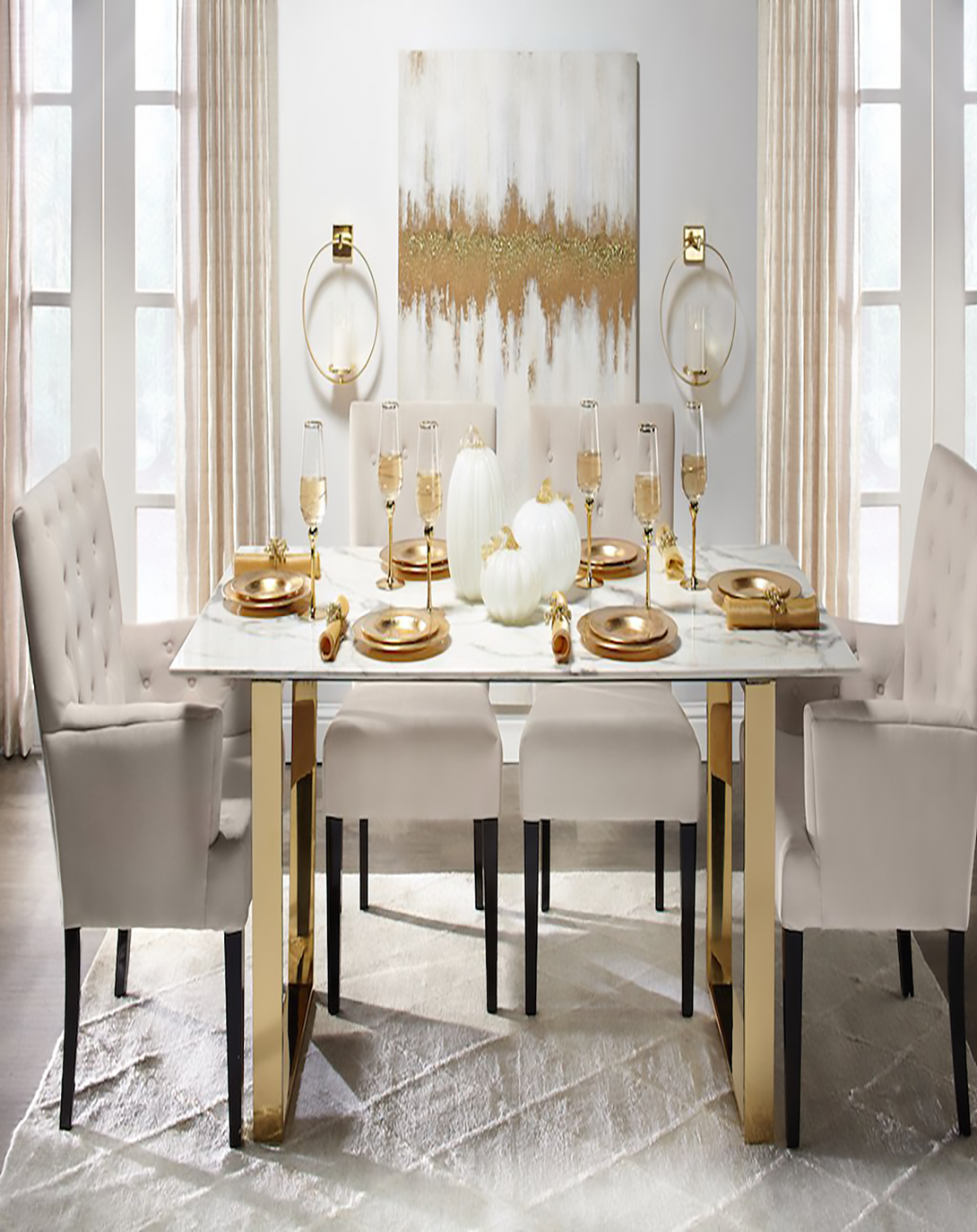 Volney Six Seater Beautiful Dining Table - Angie India Furniture ANGIE HOMES