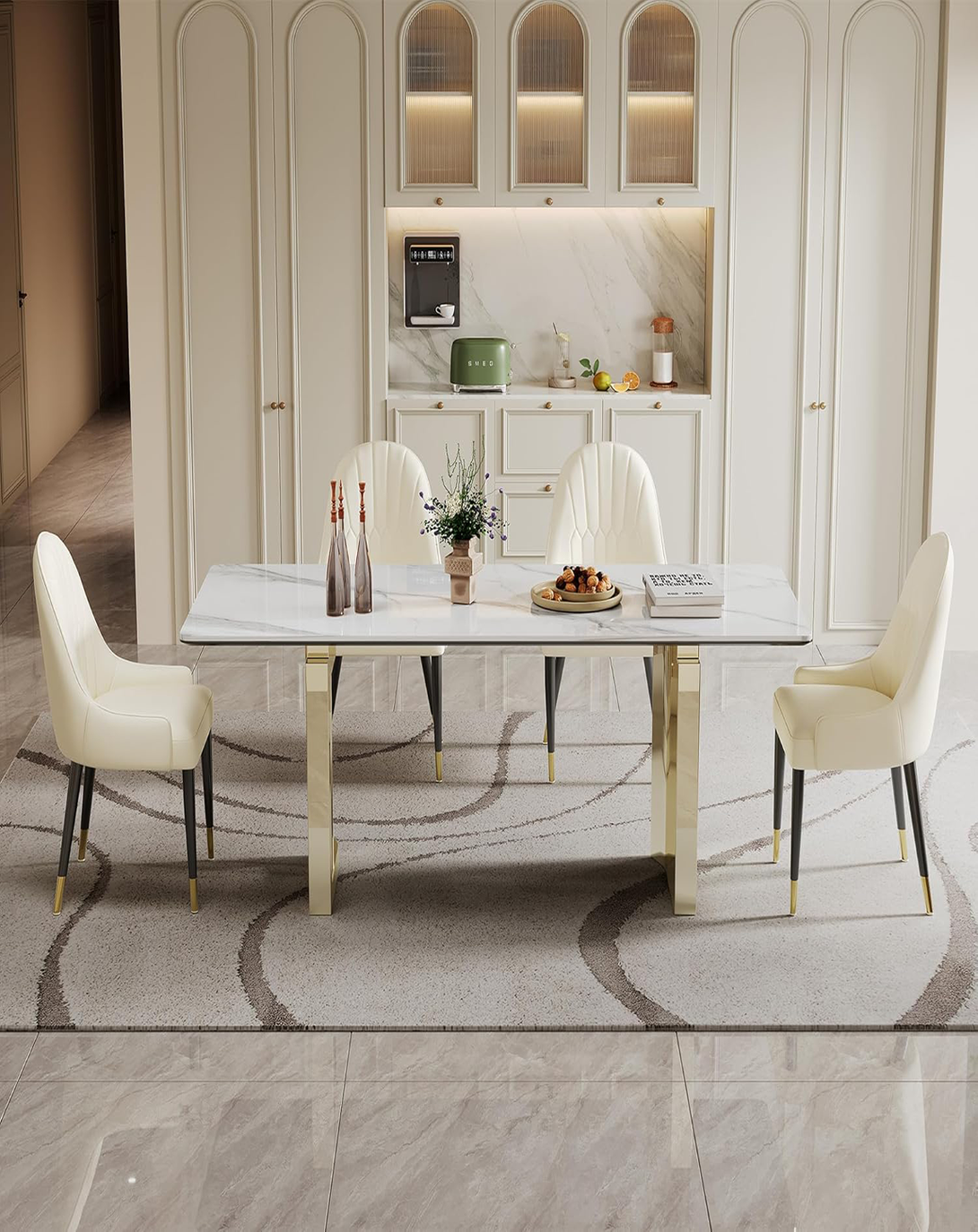 Volney Six Seater Beautiful Dining Table - Angie India Furniture ANGIE HOMES