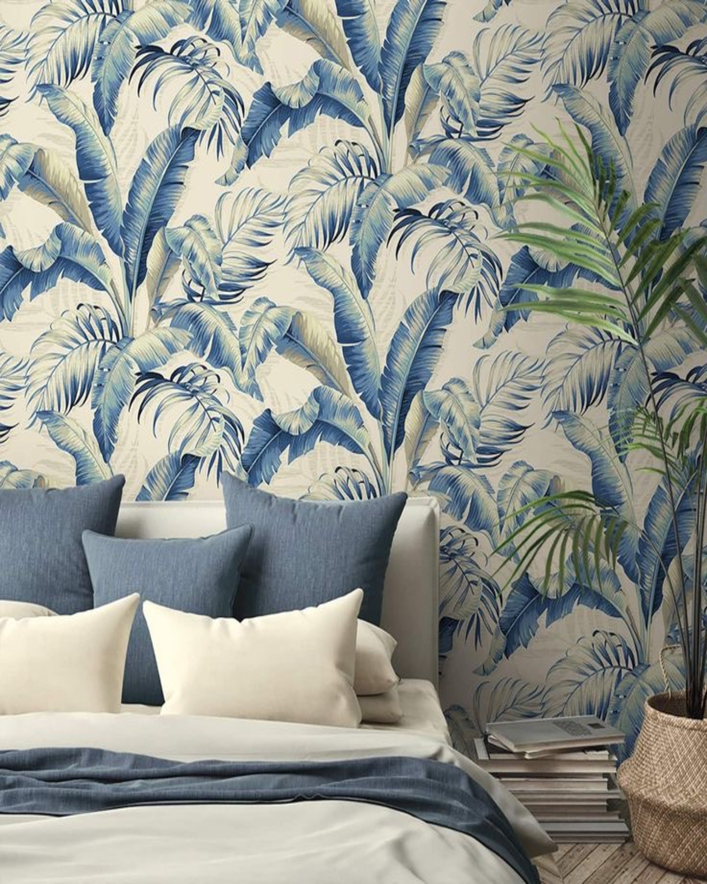 California Palm Chenille Mix Color Wallpaper – ANGIE HOMES