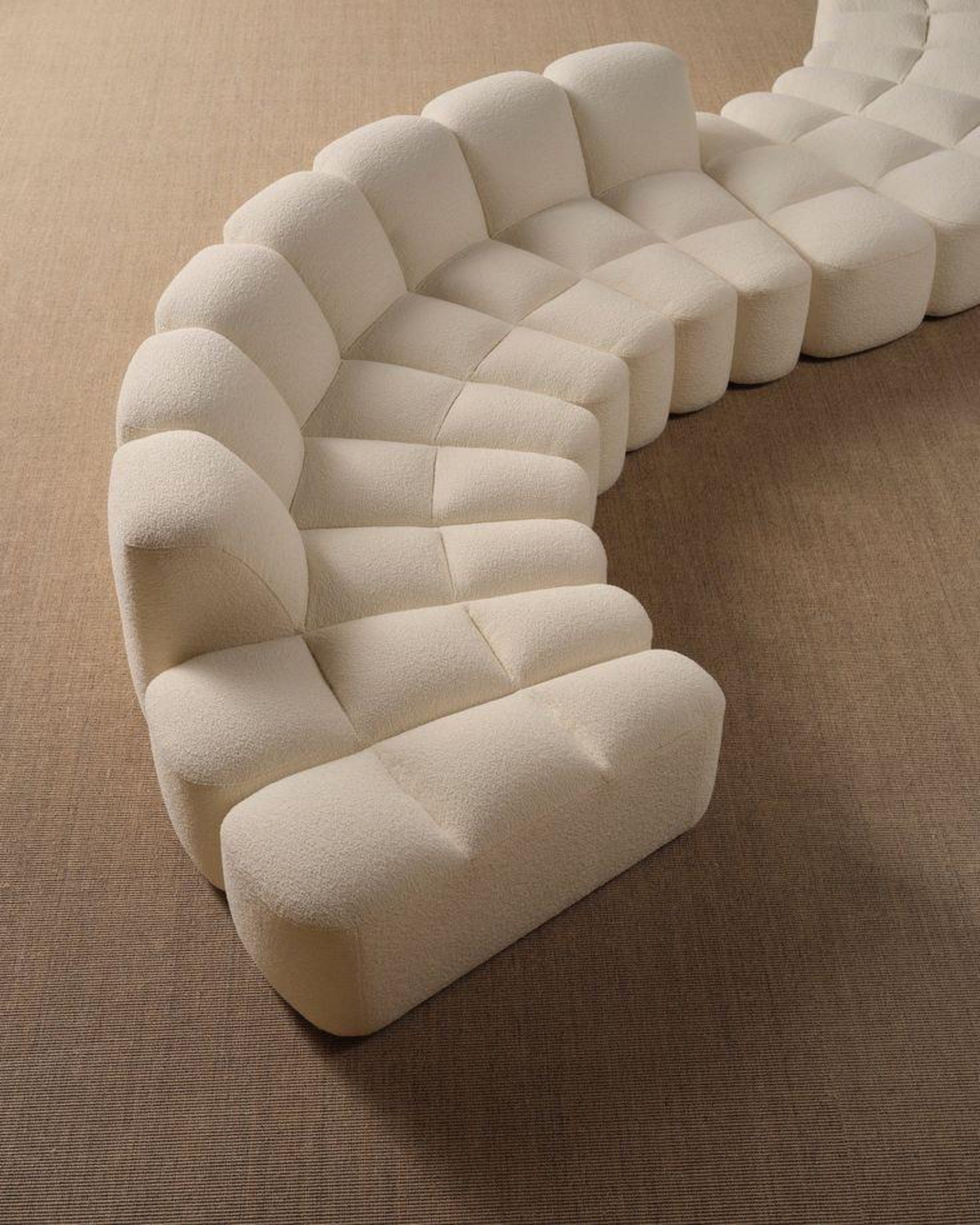 White Luxury L Shaped Sofa ANGIE HOMES