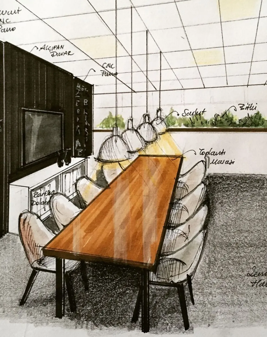 Wooden Meeting Room Interior Design and Decoration ANGIE HOMES